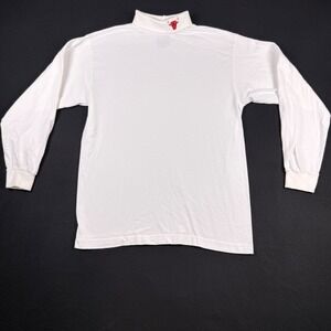 Vintage Chicago Bulls Moretz Mock Neck Long Sleeve Shirt White Unisex Small NBA
